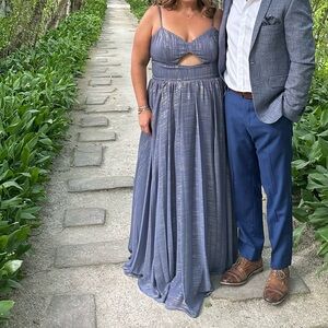 Mac Duggal SLIM STRAP FRONT CUTOUT GOWN